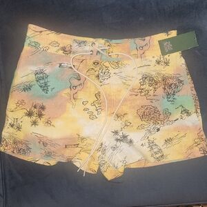 Wild Fable High Waist Women's Shorts - Yellow and Green Print